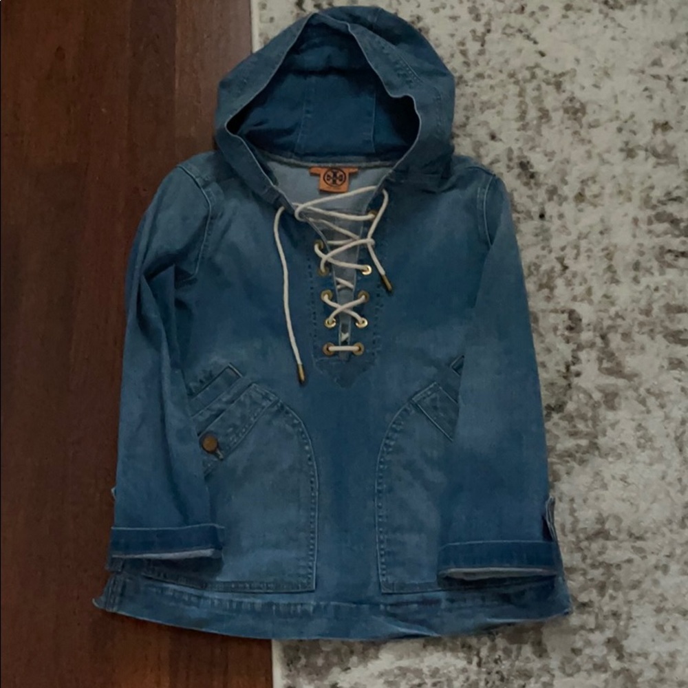 RARE Tory Burch denim pullover